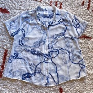 CABI Blue Rope Pattern Shirt Medium